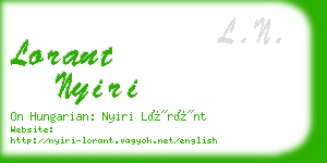 lorant nyiri business card